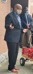 James Bible, the Ellis family's attorney, addressing lawyers outside of DAC.